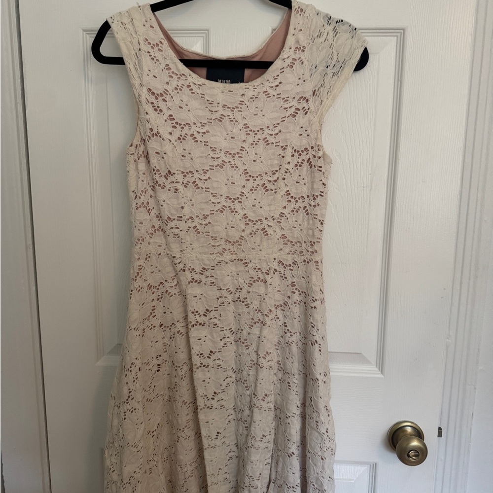 Maeve Cream Lace Midi Dress Size Small